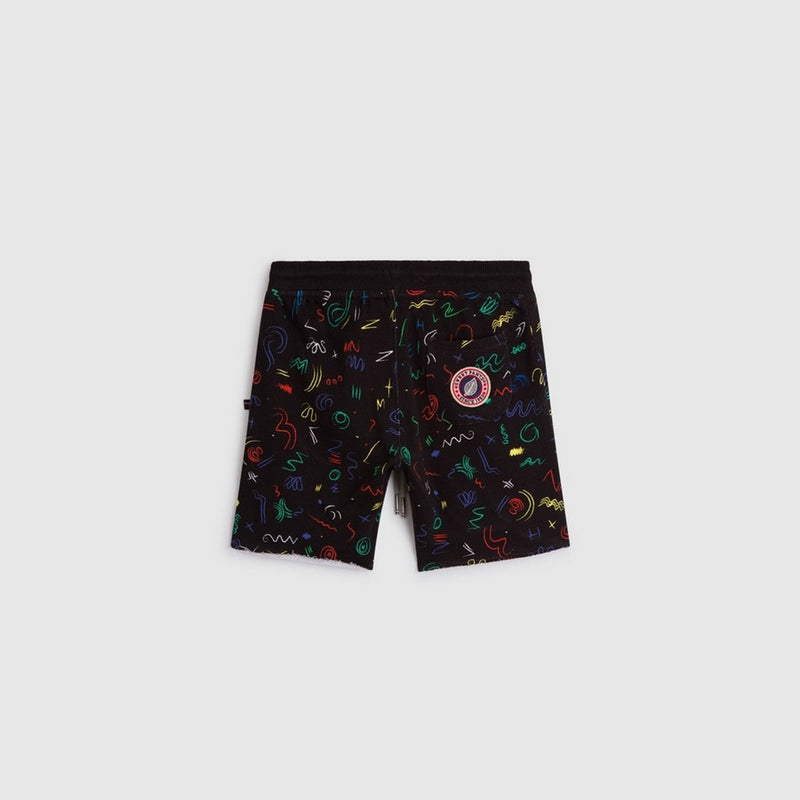 Tkid Cutoff Print Shorts - Black