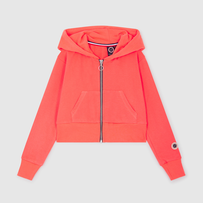 Sweat Tkid Crop Zip Up - Laser Corail - Fille - Enfant