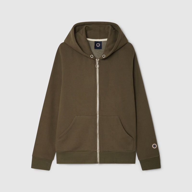 Sweat Zip Capuche - Kaki - Enfant