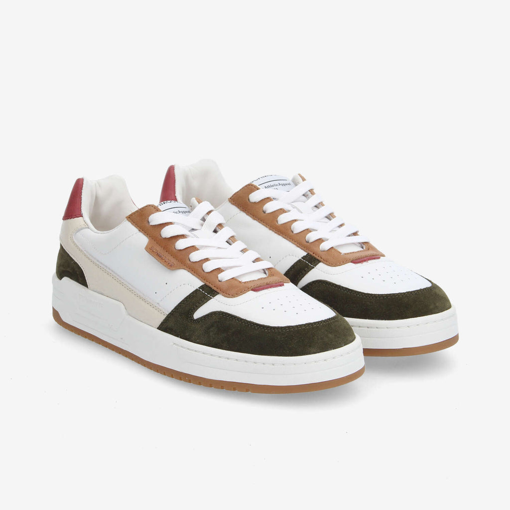 Brooklyn Preppy M - Nappa/Sde/Crazy - White/Army/Carmen