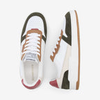 Brooklyn Preppy M - Nappa/Sde/Crazy - White/Army/Carmen