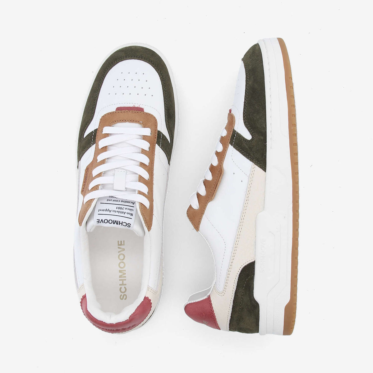 Brooklyn Preppy M - Nappa/Sde/Crazy - White/Army/Carmen
