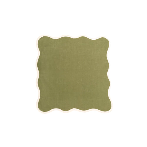Serviette De Table - Shell - Vert Suédois Et Ivoire