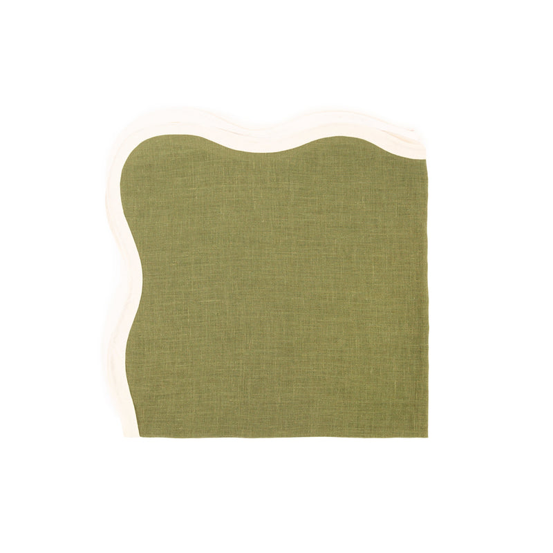 Servilleta - Concha - Verde Sueco y Marfil