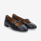 Flora Ballerina W - Nappa/Studs - Black/Silver