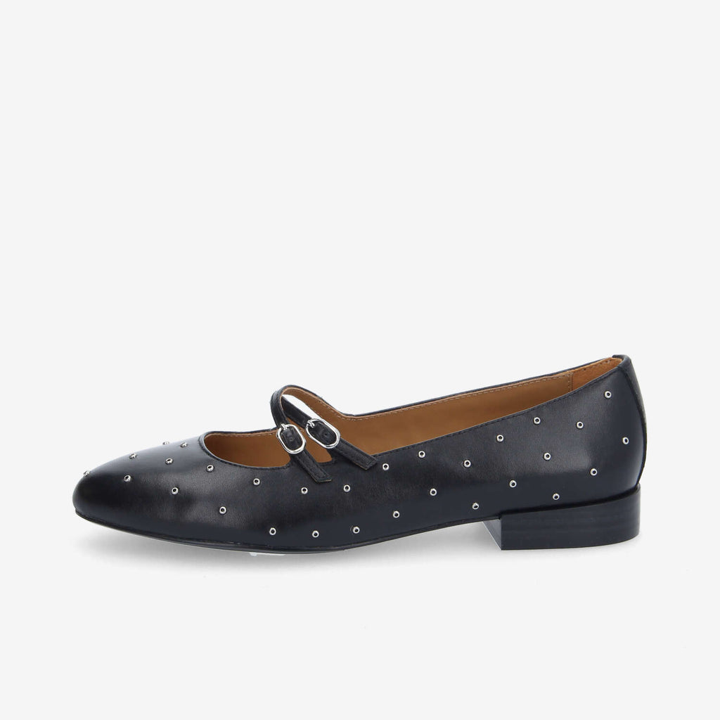 Flora Ballerina W - Nappa/Studs - Black/Silver