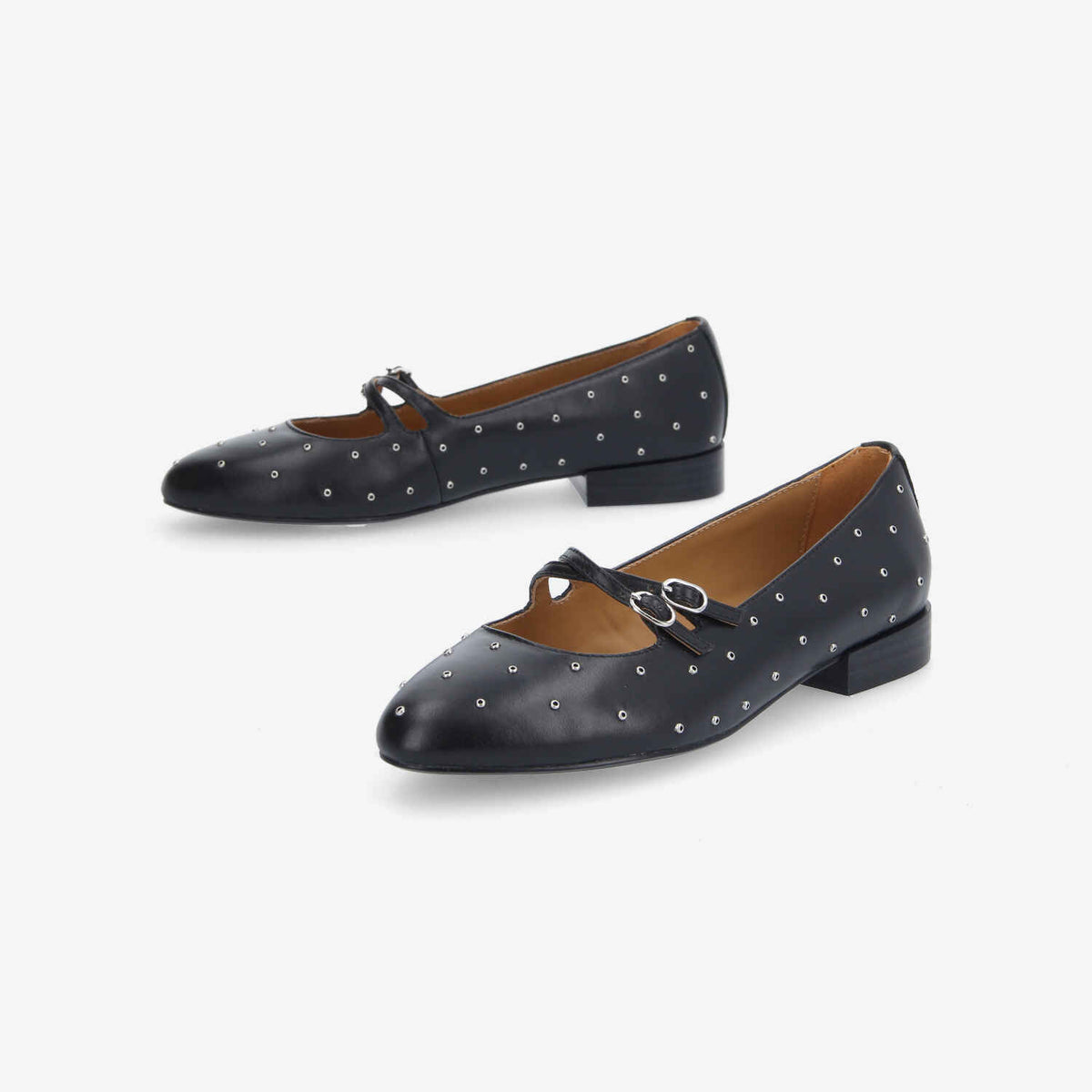 Flora Ballerina W - Nappa/Studs - Black/Silver