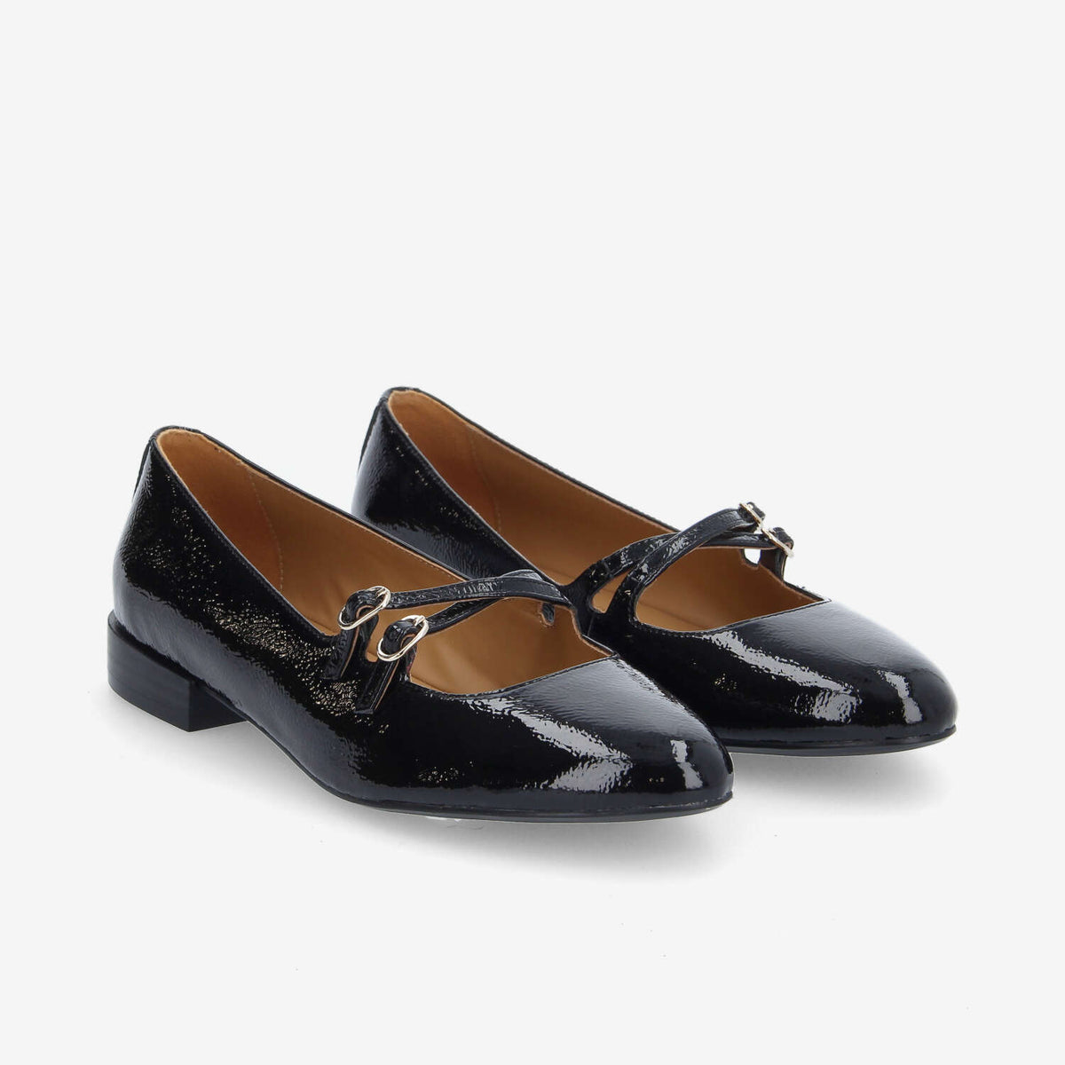 Flora Ballerina W - Wrinkled Patent - Black