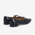 Flora Ballerina W - Wrinkled Patent - Black