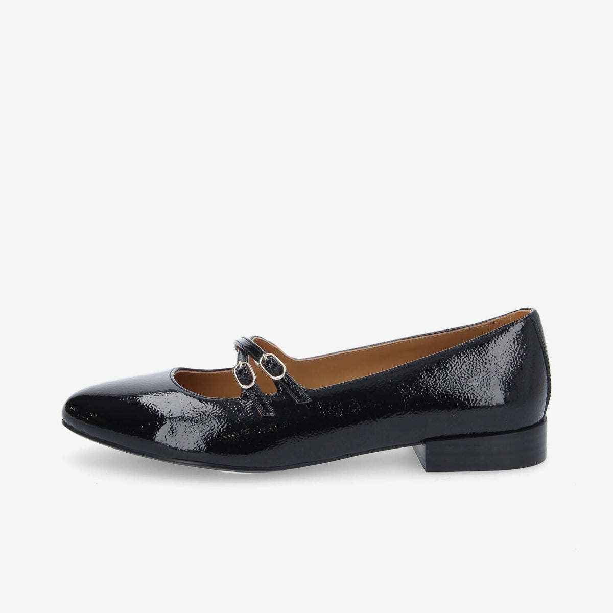Flora Ballerina W - Wrinkled Patent - Black