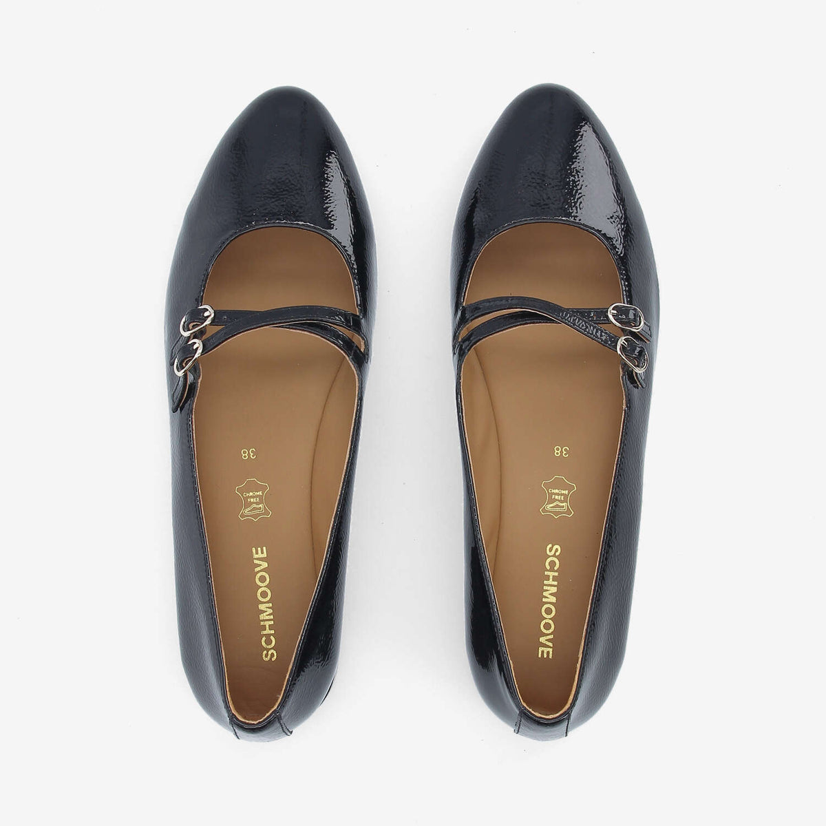 Flora Ballerina W - Wrinkled Patent - Black