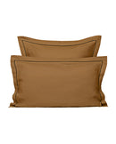 Paire De Taies D'Oreiller - Lin - Finition Bourdon - Bronze Liseré Noir