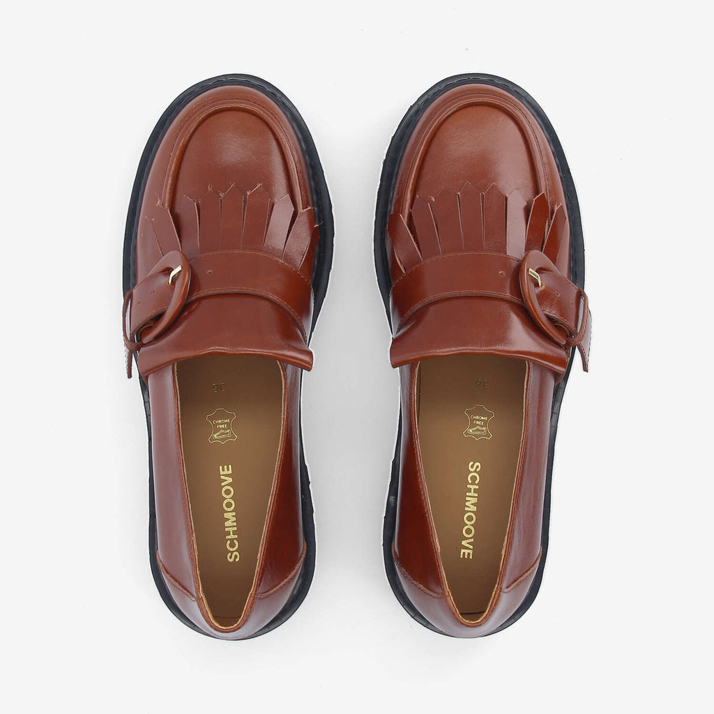 Mysen Buckle W - Lacquer Leather - Cognac