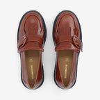 Mysen Buckle W - Lacquer Leather - Cognac