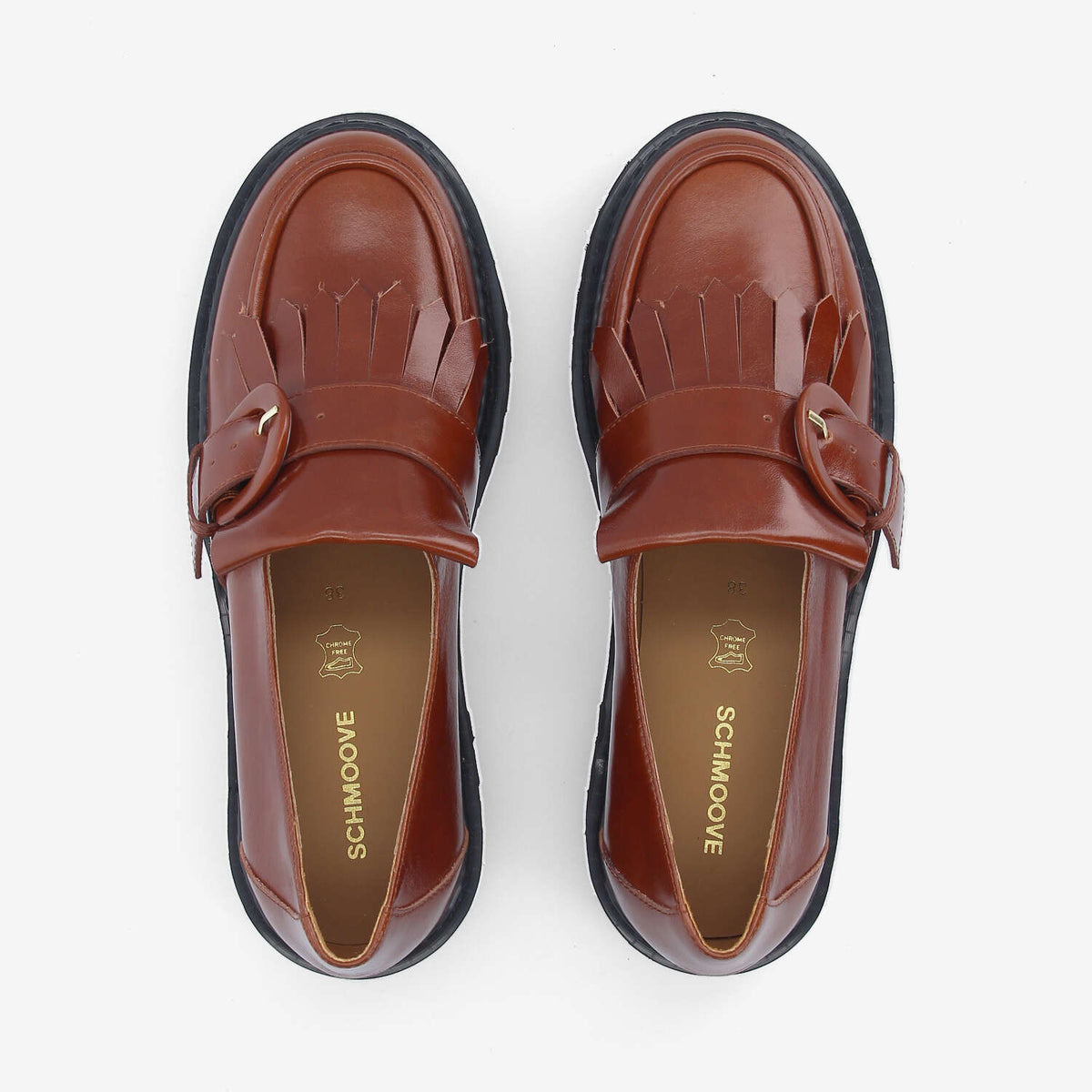 Mysen Buckle W - Lacquer Leather - Cognac