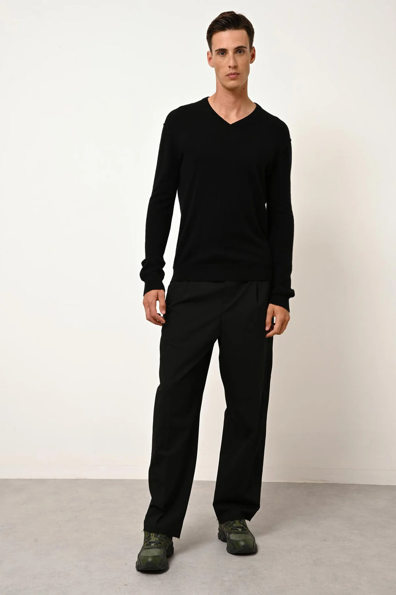 Pull Col V - Tom - Noir