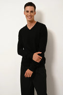 Jersey con cuello en V - Tom - Negro