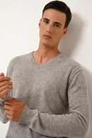 Suéter con cuello en V - Tom - Cloud Heather