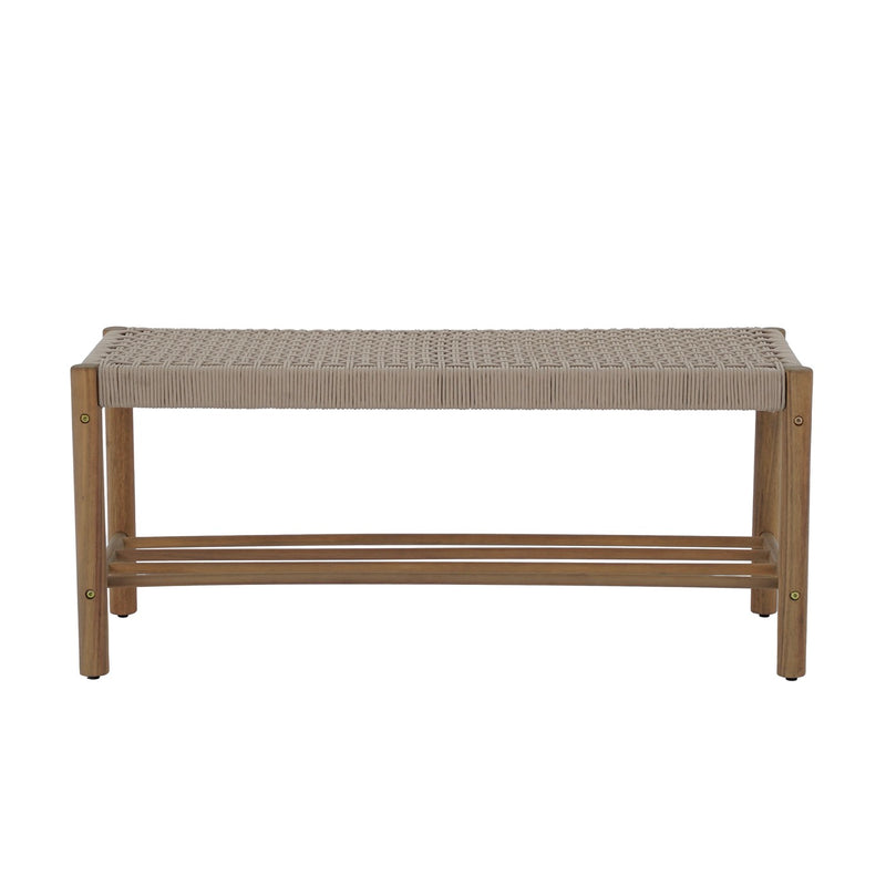 Banc Intérieur & Extérieur - Tongo - En Bois D'Acacia & Corde - Beige