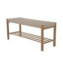 Banc Intérieur & Extérieur - Tongo - En Bois D'Acacia & Corde - Beige