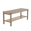 Banc Intérieur & Extérieur - Tongo - En Bois D'Acacia & Corde - Beige