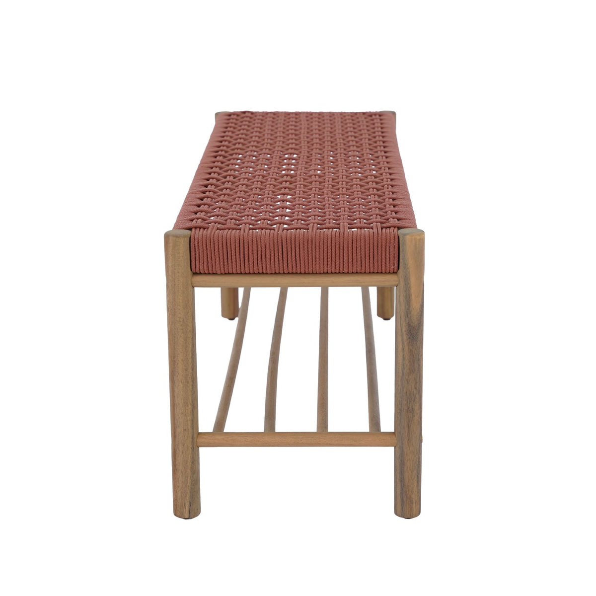 Tongo - Banco de interior y exterior - Madera de acacia y cuerda terracota