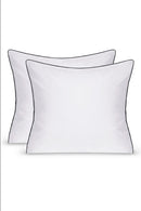 Paire De Taies D'Oreillers - Percale De Coton - Blanc Liseré Noir