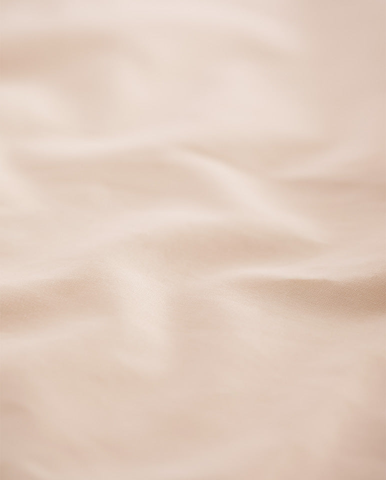 Paire De Taie D'Oreillers Percale De Coton - Finition Liseré - Nude Liseré Blanc