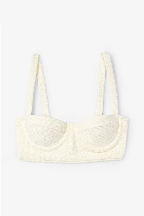 Top Corset Froissé Blanc