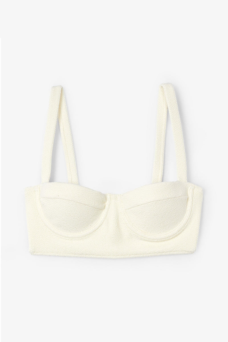 Top Corset Froissé Blanc