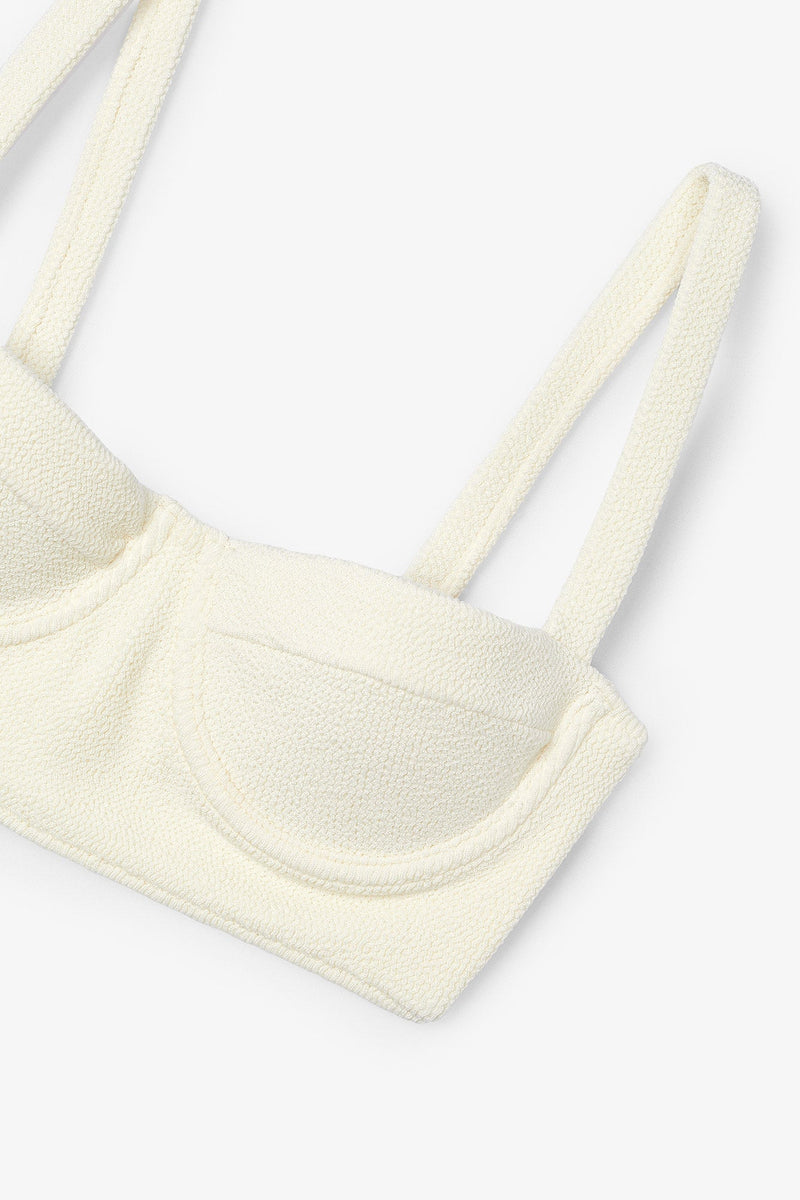 Top Corset Froissé Blanc