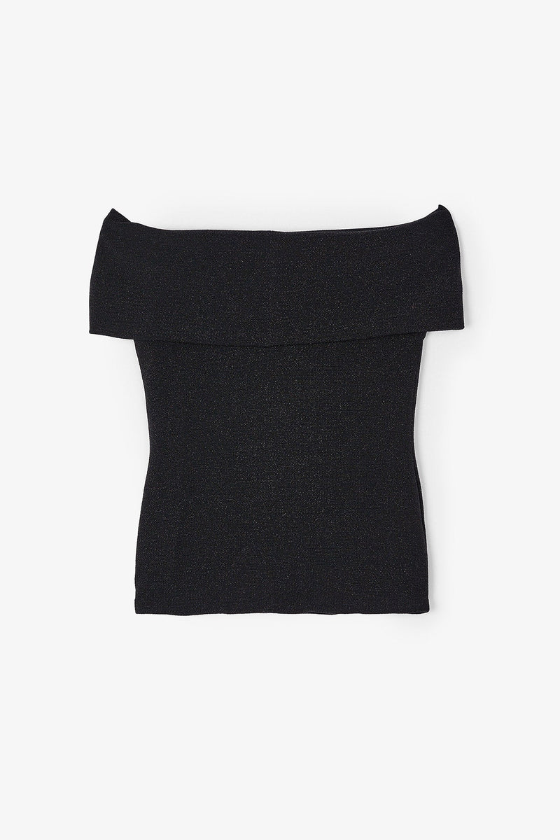 Top Gilda Maille Brillant Noir