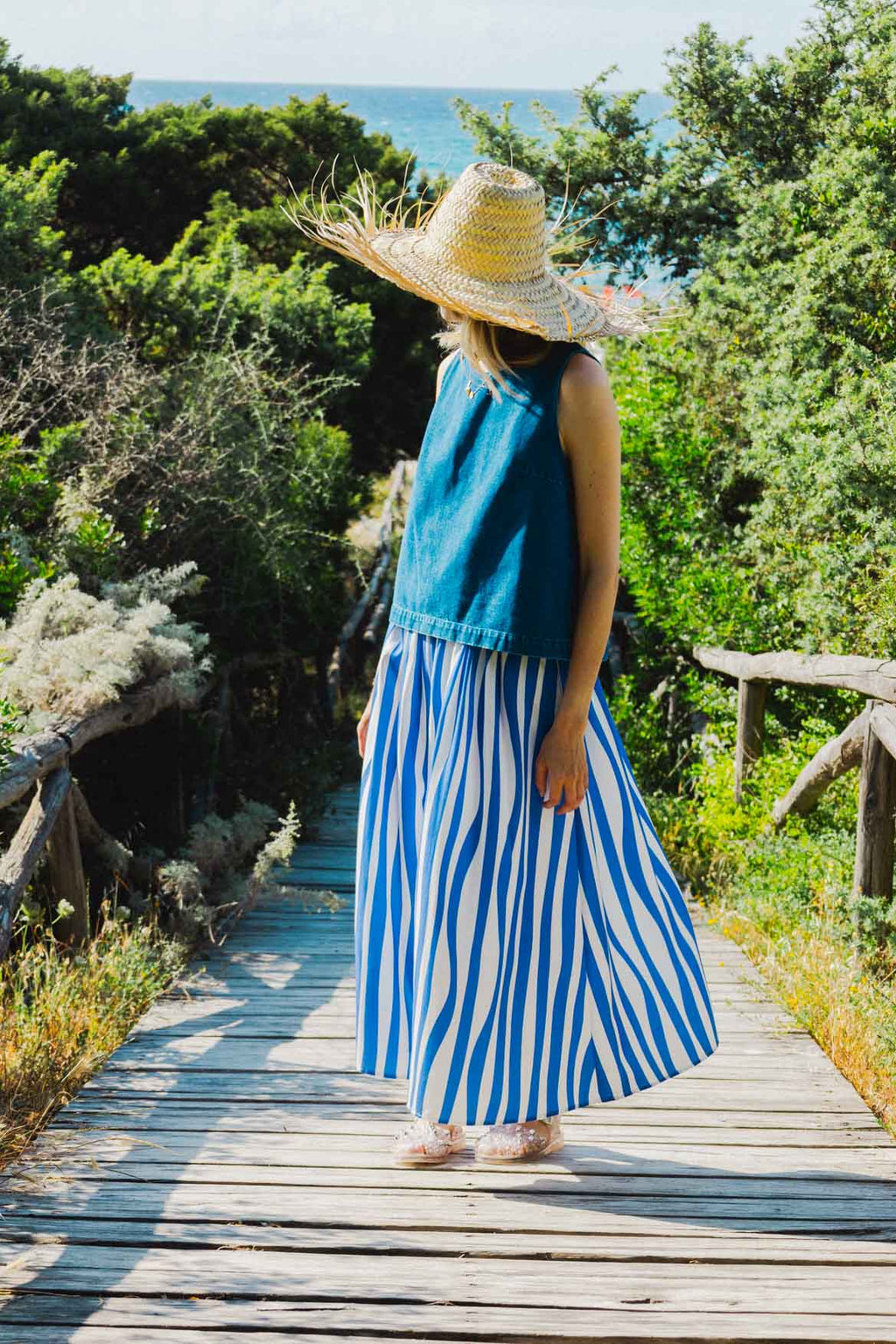 Cécile Blue Lines skirt