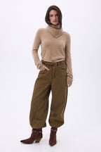 Bufanda triangular de punto trenzado Tory - Beige crema - Mujer