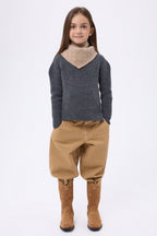 Echarpe Triangle Torsades Tory - Beige Creme - Enfant