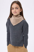Echarpe Triangle Torsades Tory - Beige Creme - Enfant