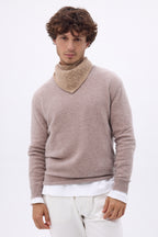 Echarpe Triangle Torsades Tory - Beige Creme - Homme