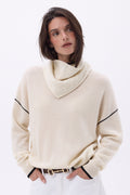 Bufanda triangular de punto trenzado Tory - Blanca - Mujer