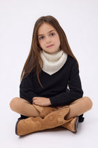 Cable Knit Triangle Scarf Tory - White - Kids
