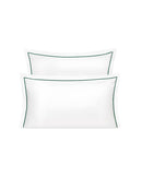 Paire de taies Satin de coton - Blanc bourdon Vert Anglais