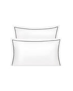 Paire De Taies Satin De Coton - Blanc Bourdon Noir