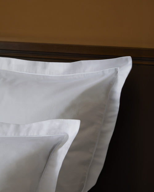 Paire de taies Satin de coton - Blanc bourdon Blanc