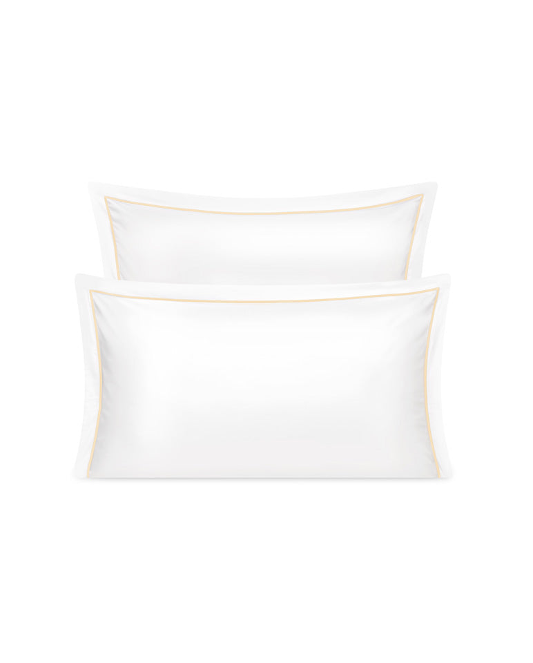 Paire de taies Satin de coton - Blanc bourdon Ecru