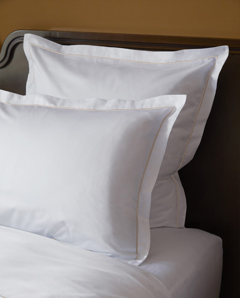 Paire de taies Satin de coton - Blanc bourdon Ecru