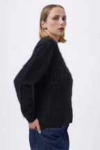 Cárdigan en V – Cachemira cepillada Tova - Negro - Mujer