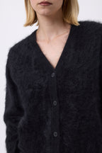 Cárdigan en V – Cachemira cepillada Tova - Negro - Mujer