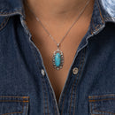 Pendentif Mani Turquoise 7,57Ct Et Argent Massif