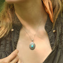 Pendentif Tunkuruchu Turquoise 2,20Ct Et Argent Massif