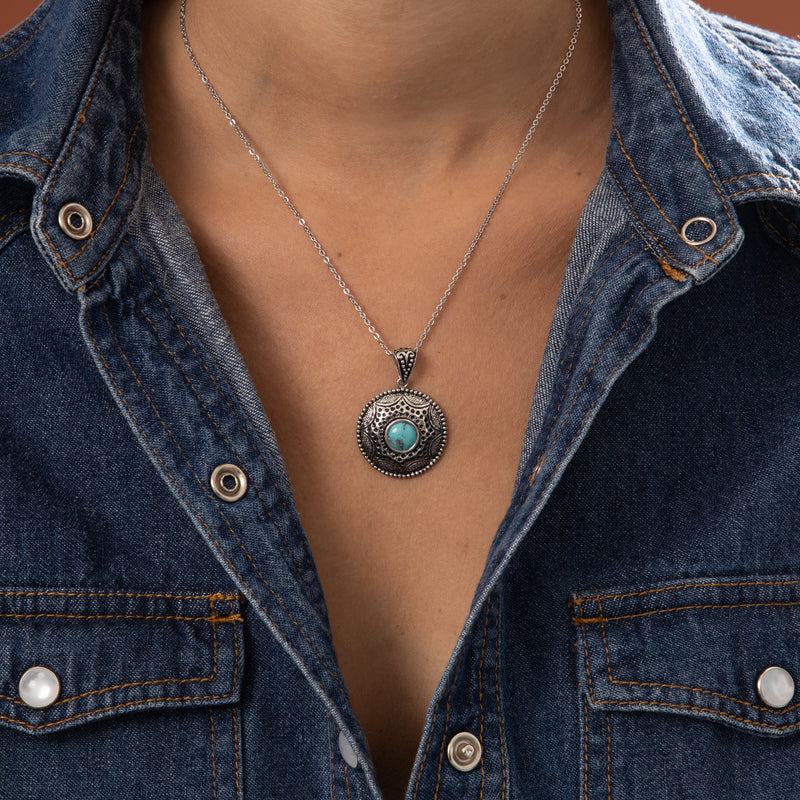 Pendentif Tuup Turquoise 1,50Ct Et Argent Massif