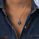 Pendentif Keban Turquoise 1,50Ct Et Argent Massif